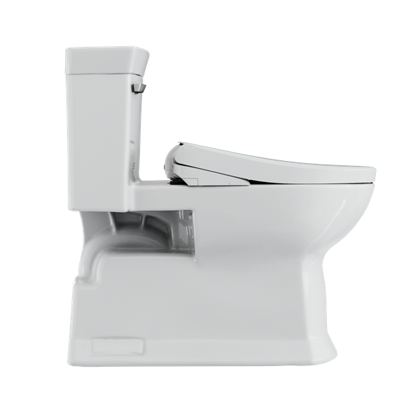 Toto - Washlet+ Soiree Elongated 1.28 Gpf Toilet With Auto Flush S7A Bidet Seat, Contemporary Lid, Cotton White