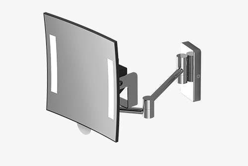 Sonia - Magnifying Mirror 2 Arms Led Battery Chrome