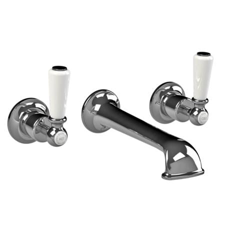 Lefroy Brooks - Classic White Lever Wall Mounted Basin Mixer Trim Only