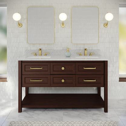 Jeffrey Alexander - Kipling 60 Inch W  Double Basin Bathroom Vanity Set