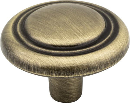 Elements - 1-1/4 Inch Diameter Brushed Kingsport Cabinet Mushroom Knob