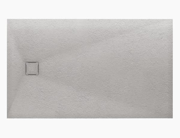 MTI - 6030 Mineral Composite Multi-Threshold End Drain Shower Base In Pizarra Texture