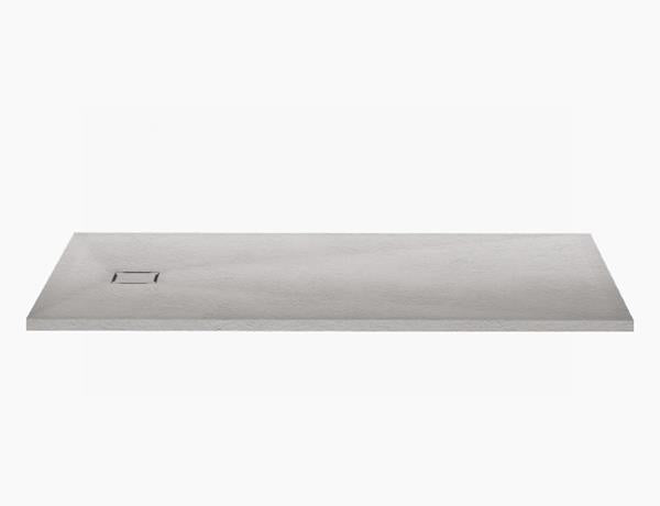 MTI - 6030 Mineral Composite Multi-Threshold End Drain Shower Base In Pizarra Texture