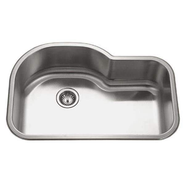 Hamat - Designer 32 Inch Undermount Stainless Steel Offset Single Bowl Kitchen Sink