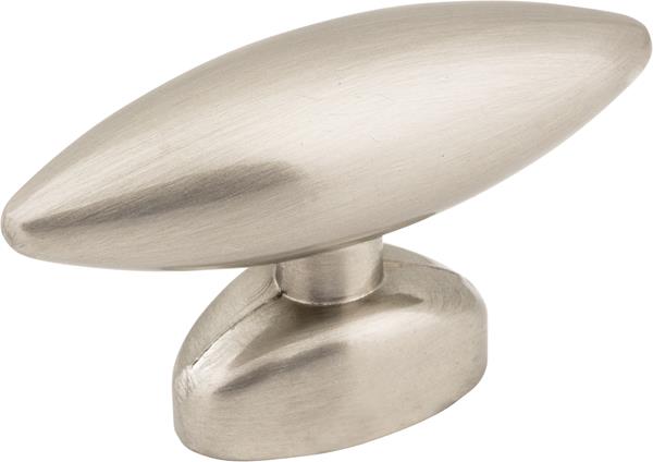 Elements - 1-9/16 Inch Overall Length Matte Silver Football Verona Cabinet  T Knob