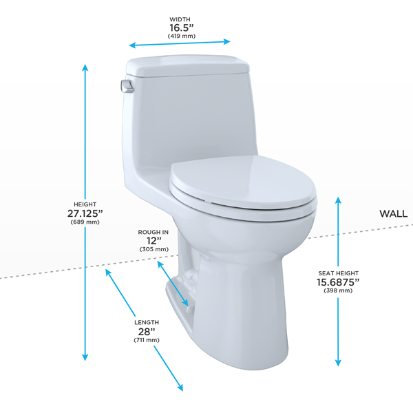 Toto - Eco Ultramax One-Piece Elongated 1.28 Gpf Toilet With Cefiontect, Cotton White
