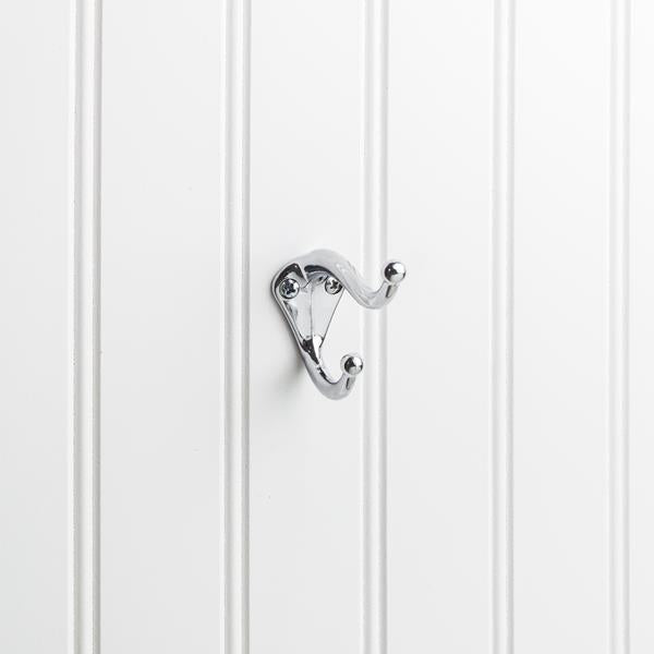 Elements - 2-5/16 Inch Double zinc wall mount coat hook.