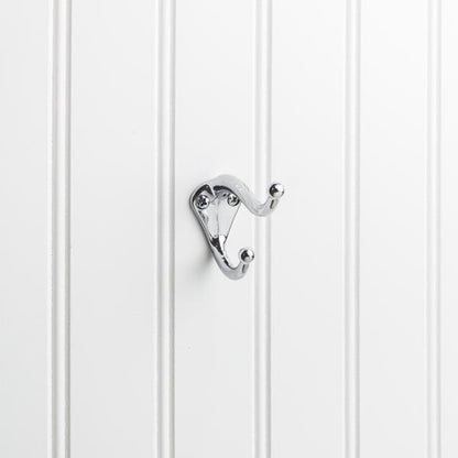 Elements - 2-5/16 Inch Double zinc wall mount coat hook.