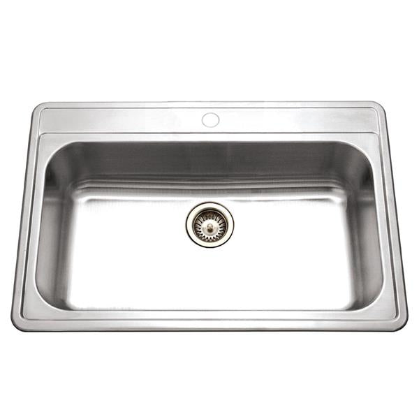 Hamat - Edition 33 Inch Topmount Stainless Steel 1-Hole Large Single Bowl Kitchen Sink