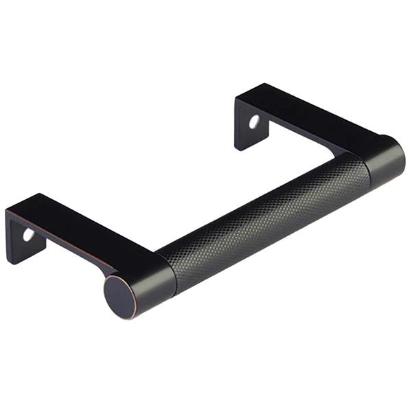 Emtek - Select Cabinet Edge Pull 3-3/4 Inch c-c, Round Edge Stem, Knurled Bar