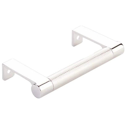 Emtek - Select Cabinet Edge Pull 3-3/4 Inch c-c, Round Edge Stem, Knurled Bar