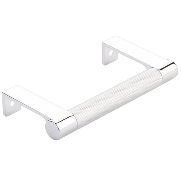 Emtek - Select Cabinet Edge Pull 3-3/4 Inch c-c, Round Edge Stem, Knurled Bar
