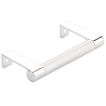 Emtek - Select Cabinet Edge Pull 3-3/4 Inch c-c, Round Edge Stem, Knurled Bar