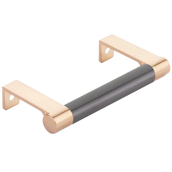 Emtek - Select Cabinet Edge Pull 3-3/4 Inch c-c, Round Edge Stem, Smooth Bar