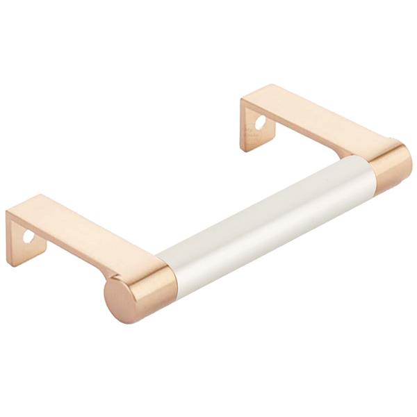 Emtek - Select Cabinet Edge Pull 3-3/4 Inch c-c, Round Edge Stem, Smooth Bar
