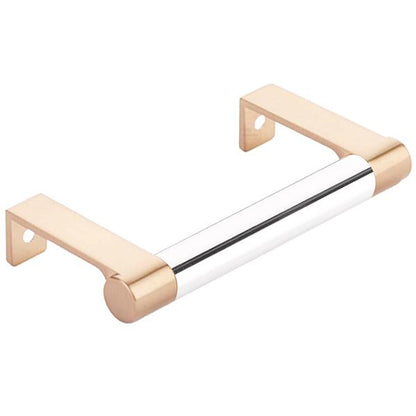 Emtek - Select Cabinet Edge Pull 3-3/4 Inch c-c, Round Edge Stem, Smooth Bar