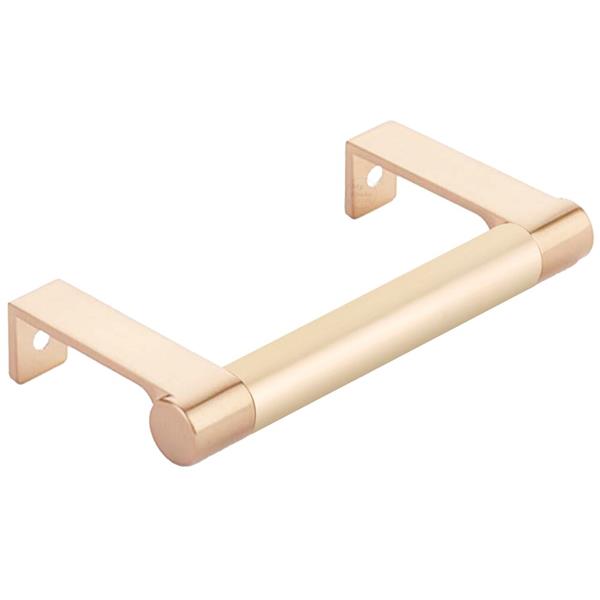Emtek - Select Cabinet Edge Pull 3-3/4 Inch c-c, Round Edge Stem, Smooth Bar