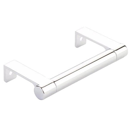 Emtek - Select Cabinet Edge Pull 3-3/4 Inch c-c, Round Edge Stem, Smooth Bar