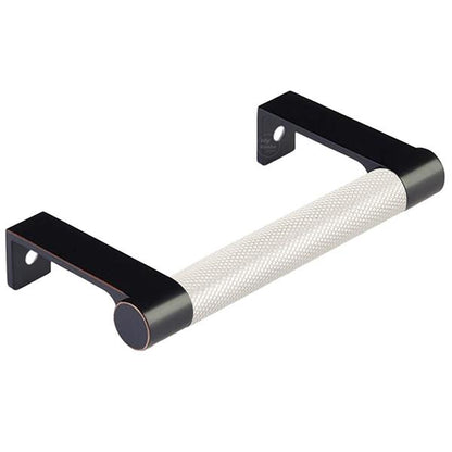 Emtek - Select Cabinet Edge Pull 3-3/4 Inch c-c, Round Edge Stem, Knurled Bar