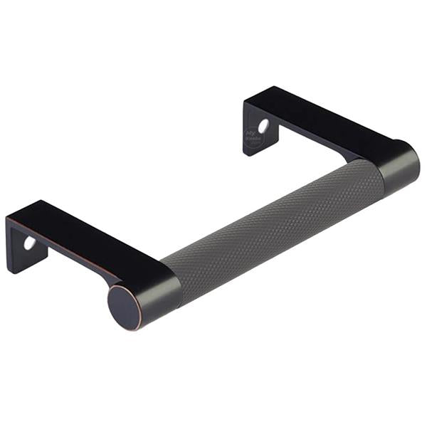 Emtek - Select Cabinet Edge Pull 3-3/4 Inch c-c, Round Edge Stem, Knurled Bar