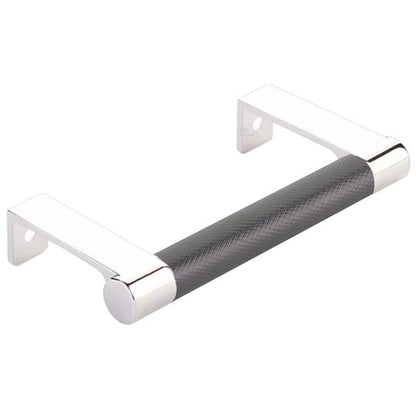 Emtek - Select Cabinet Edge Pull 3-3/4 Inch c-c, Round Edge Stem, Knurled Bar