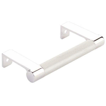 Emtek - Select Cabinet Edge Pull 3-3/4 Inch c-c, Round Edge Stem, Knurled Bar