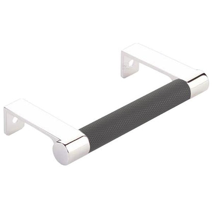 Emtek - Select Cabinet Edge Pull 3-3/4 Inch c-c, Round Edge Stem, Knurled Bar