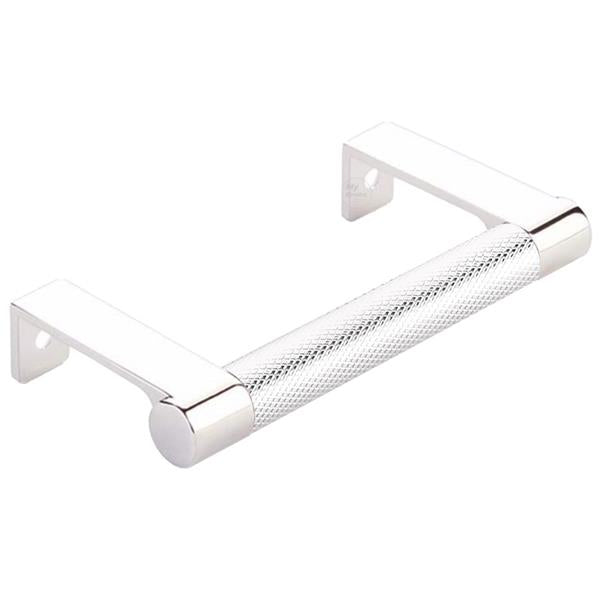Emtek - Select Cabinet Edge Pull 3-3/4 Inch c-c, Round Edge Stem, Knurled Bar