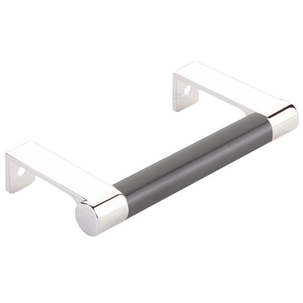 Emtek - Select Cabinet Edge Pull 3-3/4 Inch c-c, Round Edge Stem, Smooth Bar