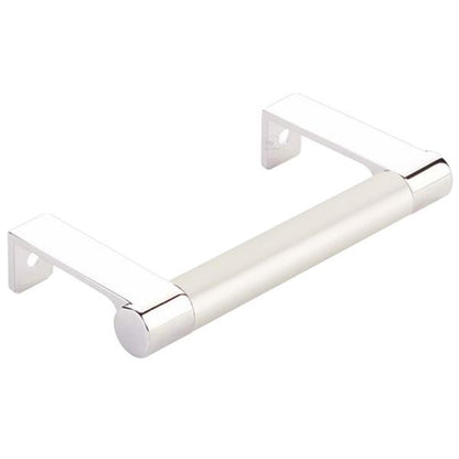Emtek - Select Cabinet Edge Pull 3-3/4 Inch c-c, Round Edge Stem, Smooth Bar