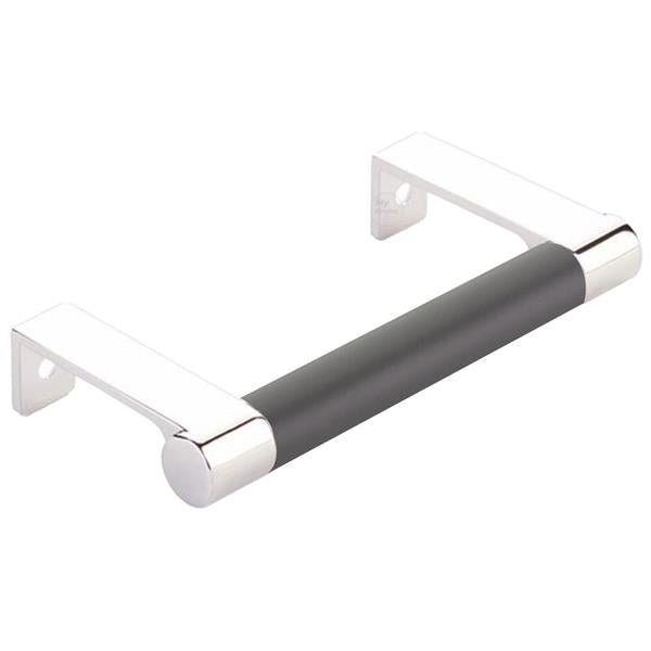 Emtek - Select Cabinet Edge Pull 3-3/4 Inch c-c, Round Edge Stem, Smooth Bar