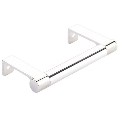 Emtek - Select Cabinet Edge Pull 3-3/4 Inch c-c, Round Edge Stem, Smooth Bar