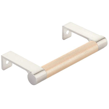 Emtek - Select Cabinet Edge Pull 3-3/4 Inch c-c, Round Edge Stem, Knurled Bar