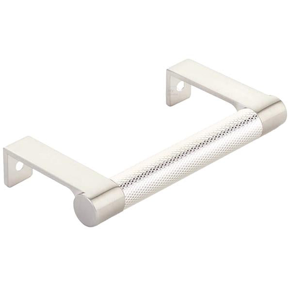 Emtek - Select Cabinet Edge Pull 3-3/4 Inch c-c, Round Edge Stem, Knurled Bar