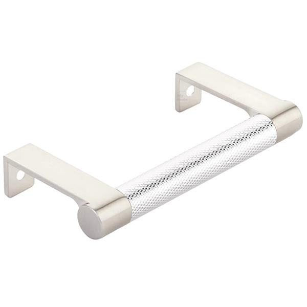 Emtek - Select Cabinet Edge Pull 3-3/4 Inch c-c, Round Edge Stem, Knurled Bar