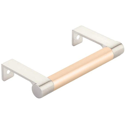 Emtek - Select Cabinet Edge Pull 3-3/4 Inch c-c, Round Edge Stem, Smooth Bar