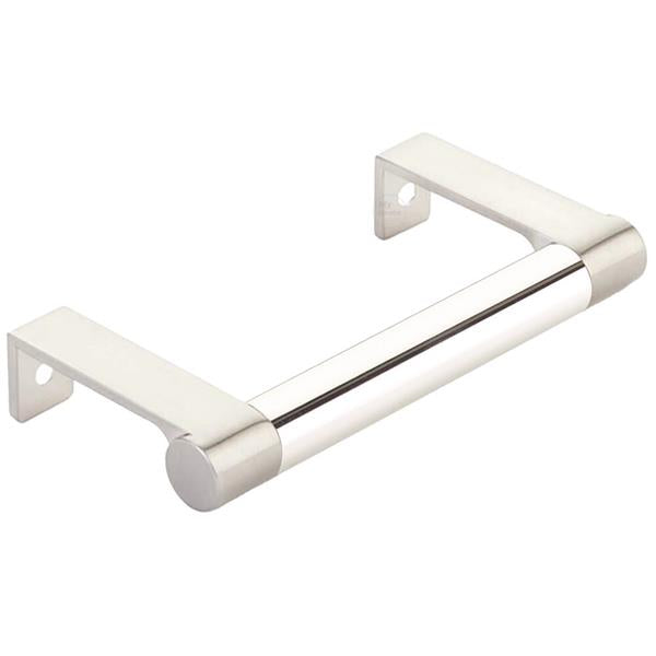 Emtek - Select Cabinet Edge Pull 3-3/4 Inch c-c, Round Edge Stem, Smooth Bar