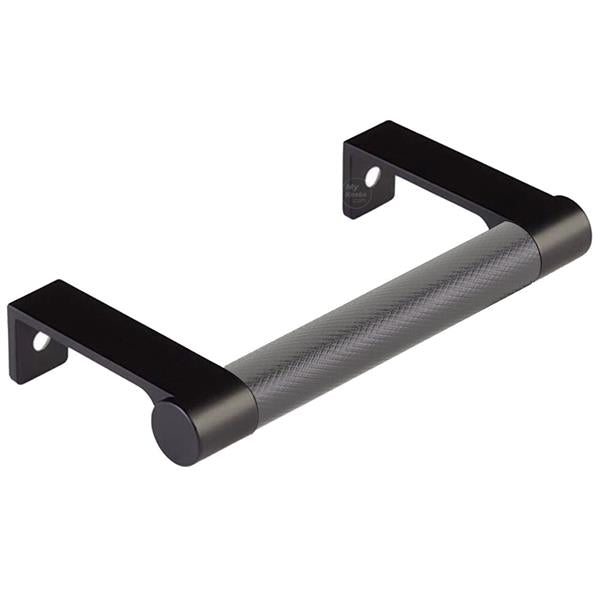 Emtek - Select Cabinet Edge Pull 3-3/4 Inch c-c, Round Edge Stem, Knurled Bar
