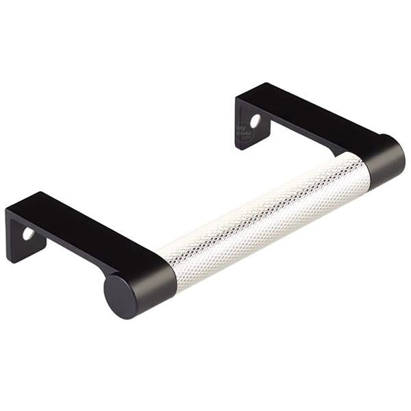 Emtek - Select Cabinet Edge Pull 3-3/4 Inch c-c, Round Edge Stem, Knurled Bar