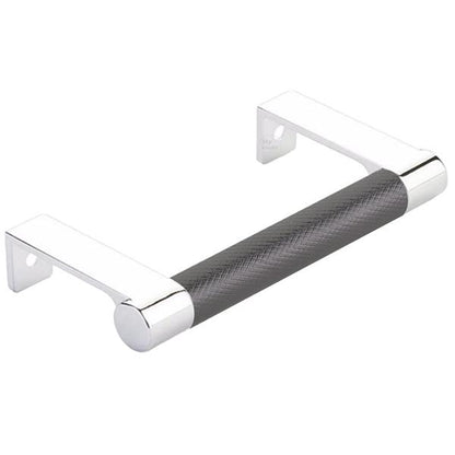 Emtek - Select Cabinet Edge Pull 3-3/4 Inch c-c, Round Edge Stem, Knurled Bar