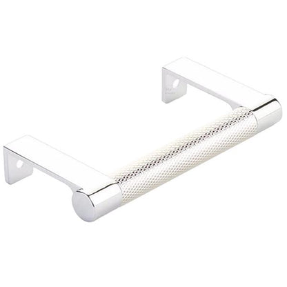 Emtek - Select Cabinet Edge Pull 3-3/4 Inch c-c, Round Edge Stem, Knurled Bar