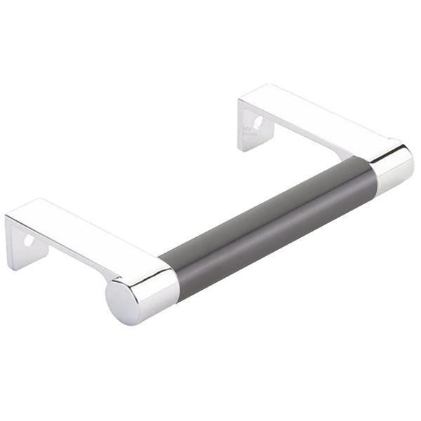 Emtek - Select Cabinet Edge Pull 3-3/4 Inch c-c, Round Edge Stem, Smooth Bar
