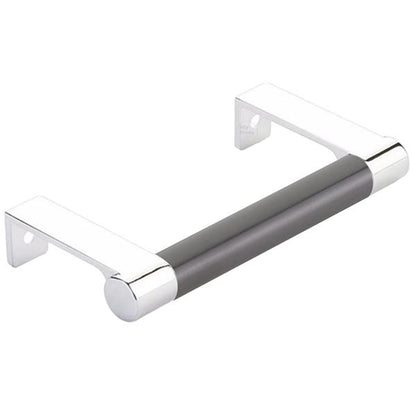 Emtek - Select Cabinet Edge Pull 3-3/4 Inch c-c, Round Edge Stem, Smooth Bar