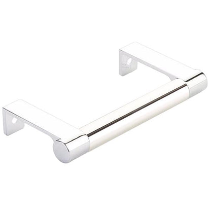 Emtek - Select Cabinet Edge Pull 3-3/4 Inch c-c, Round Edge Stem, Smooth Bar