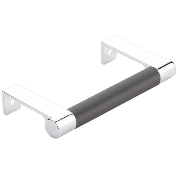 Emtek - Select Cabinet Edge Pull 3-3/4 Inch c-c, Round Edge Stem, Smooth Bar