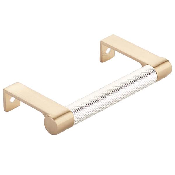 Emtek - Select Cabinet Edge Pull 3-3/4 Inch c-c, Round Edge Stem, Knurled Bar