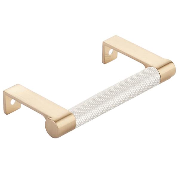 Emtek - Select Cabinet Edge Pull 3-3/4 Inch c-c, Round Edge Stem, Knurled Bar