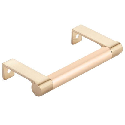 Emtek - Select Cabinet Edge Pull 3-3/4 Inch c-c, Round Edge Stem, Smooth Bar