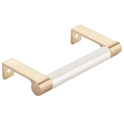 Emtek - Select Cabinet Edge Pull 3-3/4 Inch c-c, Round Edge Stem, Smooth Bar