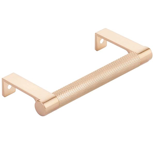 Emtek - Select Cabinet Edge Pull 4-1/4 Inch c-c, Round Edge Stem, Knurled Bar